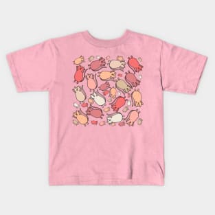 Peach Fuzz Flying Cats Kids T-Shirt